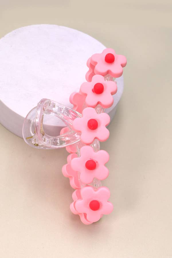 LARGE FLORAL DECORATED HAIR CLAW CLIPS